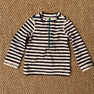 Striped Navy and White Kids Swim Top